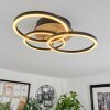 Xena Plafondlamp LED houtlook, Zwart, 1-licht, Afstandsbediening