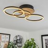 Xena Plafondlamp LED houtlook, Zwart, 1-licht, Afstandsbediening