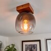 Chauplane Plafondlamp Hout donker, Zwart, 1-licht