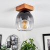 Chauplane Plafondlamp Hout donker, Zwart, 1-licht