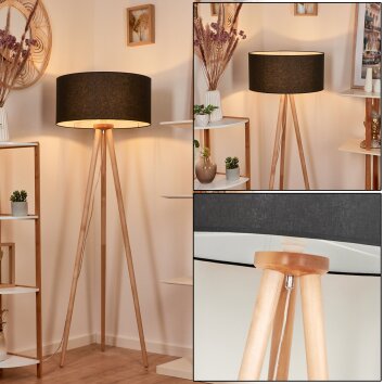 Saladillo Staande lamp Hout licht, Wit, 1-licht