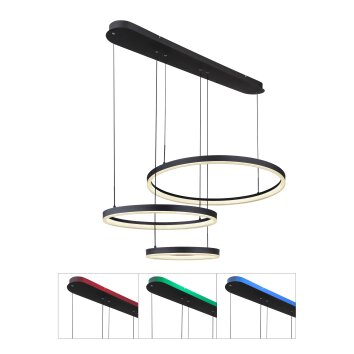 Globo AUGUSTO Hanger LED Goud, Zwart, 2-lichts, Afstandsbediening, Kleurwisselaar