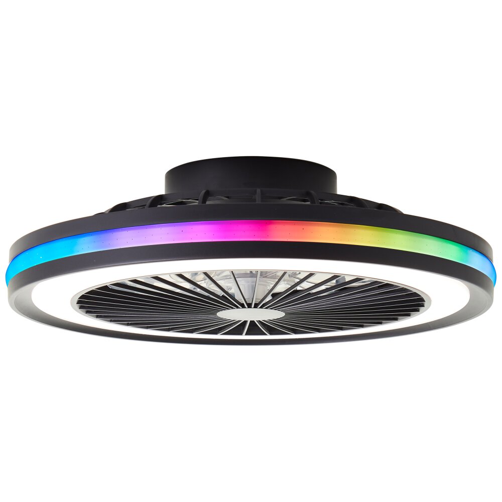 Brilliant Palmero plafondventilator Zwart, 1-licht, Afstandsbediening, Kleurwisselaar main product photo