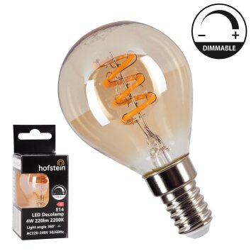 E14 LED 4 Watt 2200 Kelvin 220 Lumen Amber, 1-licht