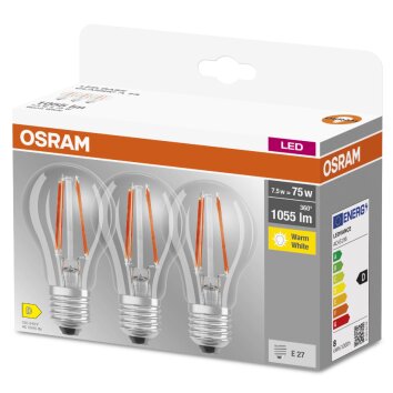 OSRAM Set van 3 LED E27 7,5 watt 2700 kelvin 1055 lumen