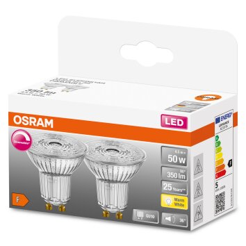 OSRAM SUPERSTAR Set van 2 LED GU10 4,5 Watt 2700 Kelvin 350 Lumen