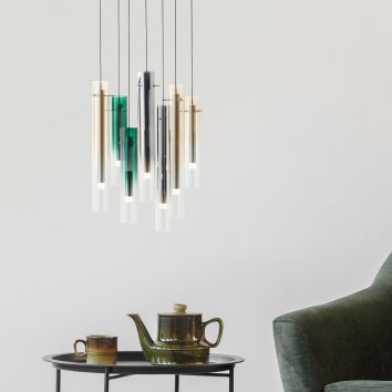 Brilliant Inez Hanglamp LED Zilver, 7-lichts