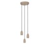 Lucide EVORA Hanglamp Taupe, 3-lichts