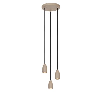 Lucide EVORA Hanglamp Taupe, 3-lichts