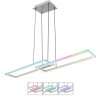 Globo SALMOS Hanger LED Aluminium, Grijs, Zilver, 2-lichts, Afstandsbediening, Kleurwisselaar