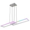 Globo SALMOS Hanger LED Aluminium, Grijs, Zilver, 2-lichts, Afstandsbediening, Kleurwisselaar