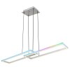 Globo SALMOS Hanger LED Aluminium, Grijs, Zilver, 2-lichts, Afstandsbediening, Kleurwisselaar