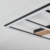 Nganbeto Plafondlamp LED houtlook, Zwart, 1-licht