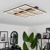 Nganbeto Plafondlamp LED houtlook, Zwart, 1-licht