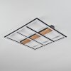 Nganbeto Plafondlamp LED houtlook, Zwart, 1-licht