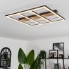 Nganbeto Plafondlamp LED houtlook, Zwart, 1-licht