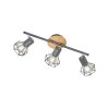 Fischer & Honsel Ran Plafondlamp Grijs, houtlook, 3-lichts