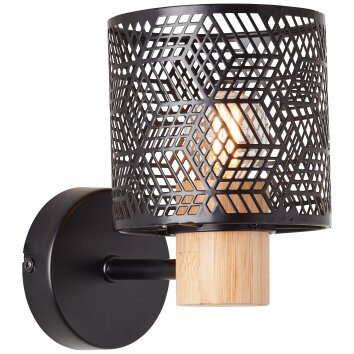 Brilliant Santy Muurlamp Zwart, 1-licht