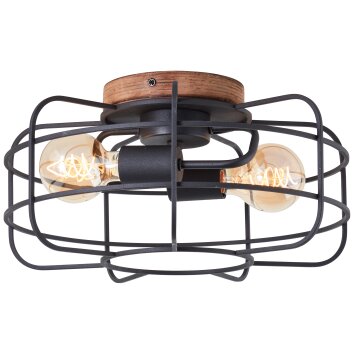 Brilliant Gwen Plafondlamp Hout donker, 2-lichts