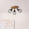 Brilliant Gwen Plafondlamp Hout donker, 3-lichts