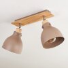 Brunnen Plafondlamp Bruin, houtlook, Taupe, 2-lichts