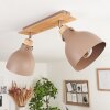 Brunnen Plafondlamp Bruin, houtlook, Taupe, 2-lichts