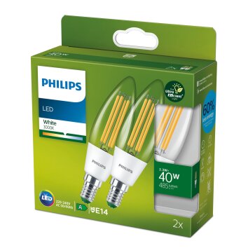 Philips Set van 2 E14 LED 2,3 Watt 3000 Kelvin 485 Lumen