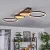 Avelal Plafondlamp LED Bruin, houtlook, Zwart, 1-licht