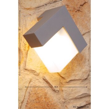 LUTEC GEOMETRY Buiten muurverlichting Zilver, Wit, 1-licht