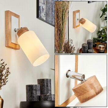 Represita Muurlamp Chroom, Natuurlijke kleuren, Wit, 1-licht