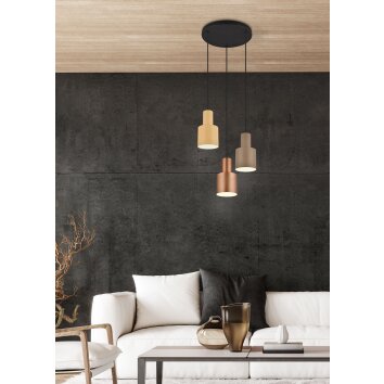 Trio AGUDO Hanglamp Zwart, 3-lichts