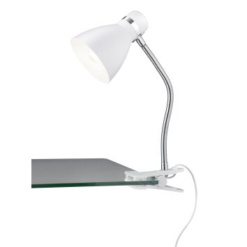 Reality HARVEY Klemlamp Chroom, Wit, 1-licht