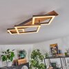 Cascada Plafondlamp Bruin, houtlook, Zwart, 1-licht