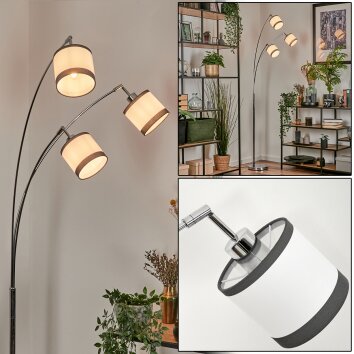 Lohobe Staande lamp Chroom, Zwart, 3-lichts