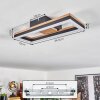 Cascada Plafondlamp LED Bruin, houtlook, Zwart, 1-licht