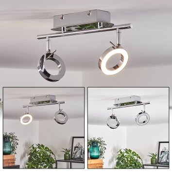 Altamahaw Plafondlamp LED Zilver, 2-lichts