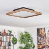 Longvic Plafondpaneel LED Bruin, houtlook, Zwart, 1-licht