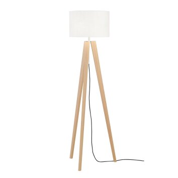 Fischer & Honsel SHINE-WOOD Staande lamp Bruin, Nikkel mat, 3-lichts