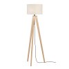 Fischer & Honsel SHINE-WOOD Staande lamp Natuurlijke kleuren, Zwart, 3-lichts