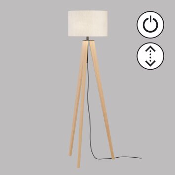 Fischer & Honsel SHINE-WOOD Staande lamp Natuurlijke kleuren, Zwart, 3-lichts