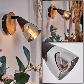 Leteque Muurlamp Natuurlijke kleuren, Zwart, 1-licht