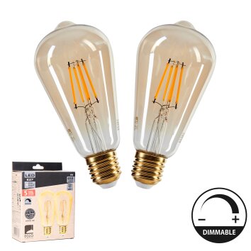 E27 set van 2 LED 6 watt 2200 Kelvin 650 lumen