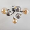 Chehalis Plafondlamp - Glas Goud, Zwart, 6-lichts