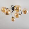 Chehalis Plafondlamp - Glas Goud, Zwart, 6-lichts