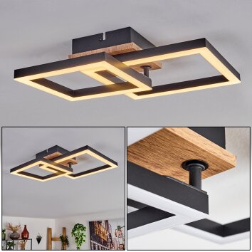 Bealo Plafondlamp LED Bruin, houtlook, 1-licht