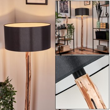 Saladillo Staande lamp Natuurlijke kleuren, Zwart, 1-licht