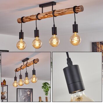 Soungou Plafondlamp Natuurlijke kleuren, Zwart, 4-lichts