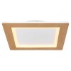 Globo CLAY Plafondlamp LED houtlook, Wit, 1-licht