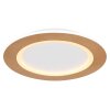 Globo CLAY Plafondlamp LED houtlook, Wit, 1-licht