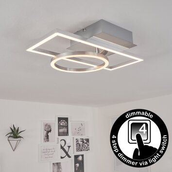 Buren Plafondlamp LED Nikkel mat, 1-licht